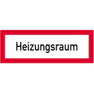 Aufkleber Heizungsraum gemäß DIN 4066, Folie selbstklebend 10,5 x 29,7 cm (Brandschutzschild) praxisbewährt, wetterfest