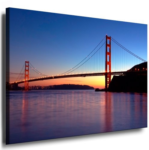 Kunstdruck San Francisco - Golden Gate Leinwandbild fertig auf Keilrahmen/Leinwandbilder, Wandbilder, Poster, Pop Art Gemälde, Kunst - Deko Bilder