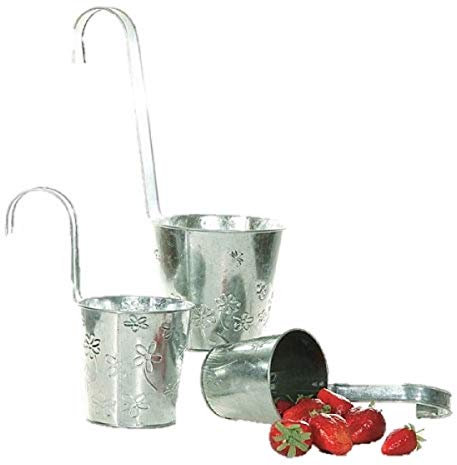 Geschenkestadl Hängetöpfe 4er Set Blumentopf Ø 16cm Zink Farben Übertopf