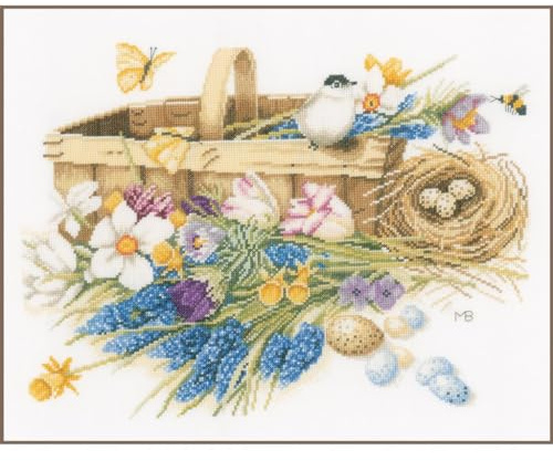 Lanarte Counted Cross Stitch KIT Spring Flowers (AIDA)