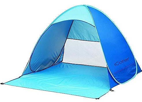 iCorer Automatic Pop Up Instant Portable Outdoors Quick Cabana Beach Tent Sun Shelter, Blue