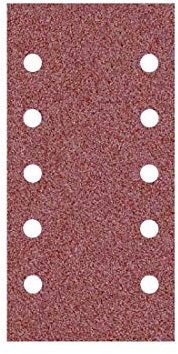 MioTools Fox papeles de lija con cierre adhesivo, 230 x 115 mm, 10 agujeros, p. Lijadoras orbitales, Corindón normal (50 pz.) G100