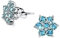 Blau gefrorene Schneeflocke Elsa-Silber-Halskette Halskette Aqua blaue Schneeflocke Silber Ohrstecker (Türkis Schneeflocke Ohrringe)