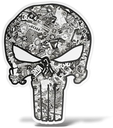 erreinge Aufkleber-Bomben-Schädel formte Aufkleber PVC für Auto-Fenster Heckscheibe Moto Scooter Helm - 12 cm