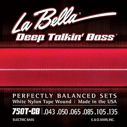 La Bella Strings »DEEP TALKIN' BASS - 750T-CB WHITE NYLON - 6-STRING E-BASS« Saiten für 6-String E-Bass - White Nylon Tape Wound - Light: 043-135