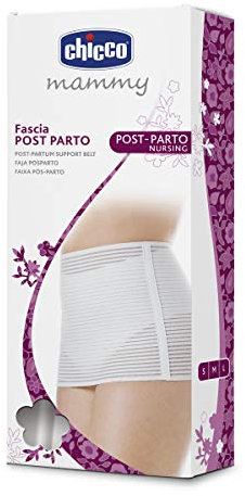 Chicco Verstellbares Post-Partum-Band, Atmungsaktives Material, Bequem und leicht zu tragen, mit Klettverschluss, Wattierung aus Baumwolle, Weiß