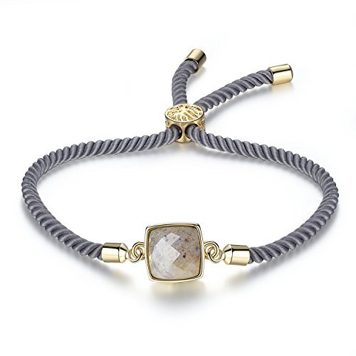 COAI Bracelet Coulissant Labardorite Arbre de Vie pour Femme