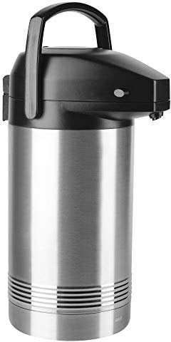 TEFAL President K3150114 Thermos à pompe isotherme en acier inoxydable 3 l avec fonction de pompe unique chaude jusqu'à 12 heures de froid jusqu'à 24 heures