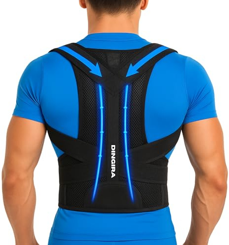 DINGIRA Rückenstützgürtel – Haltungskorrektur Rücken Damen & Herren, Rücken Geradehalter, Haltungstrainer Rückengurt für gesunde Körperhaltung (M)