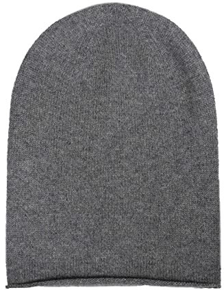 Zwillingsherz Slouch-Beanie-Mütze aus 100% Kaschmir - Hochwertige Strickmütze für Damen Mädchen Jungen - Hat - Unisex - One Size - warm und weich im Sommer Herbst und Winter - m.grau