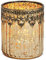 matches21 Photophore en verre - Design oriental marocain - Décoration en métal doré vieilli - 1 pièce - Diamètre : 10 x 12 cm