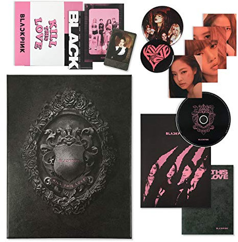 BLACKPINK 2nd Mini Album - Kill This Love [ BLACK Ver. ] CD + Photobook + Photo Zine + Lyrics Book + Photocards + Polaroid Photocard + Sticker Set + On Pack Poster + FREE GIFT(new)