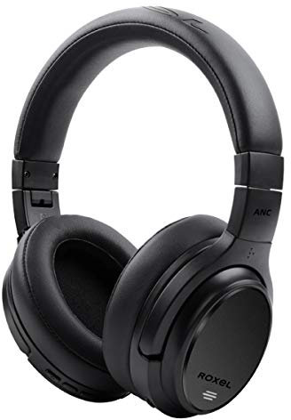 Roxel HD-NC60 Foldable Active Noise Cancelling Premium Wireless Over Ear Headphone, BT Compatible with Android and IOS Devices, Answer Incoming Calls with Built in Mic