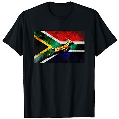 Springbok Bokke South African Flag Vintage Rugby T-Shirt