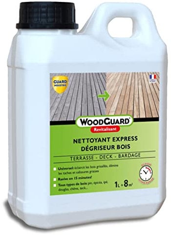 Guard Industrie Dégriseur Nettoyant Bois WoodGuard Revitalisant -Redonne Couleurs au Bois - Efficace en 15 Minutes -1L - 8m²