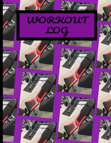 WORKOUT LOG with Weight Bench Cover (Purple) (WORKOUT LOG BOOK)