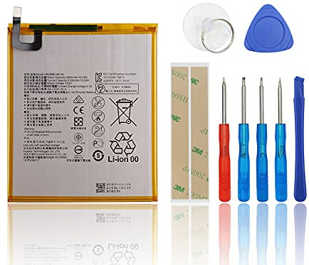 SwarKing Batterie de rechange HB2899C0ECW compatible avec Huawei MediaPad M3 8,4 BTV-W09 et tablette Huawei MediaPad T5 10,1 avec kit d'outils