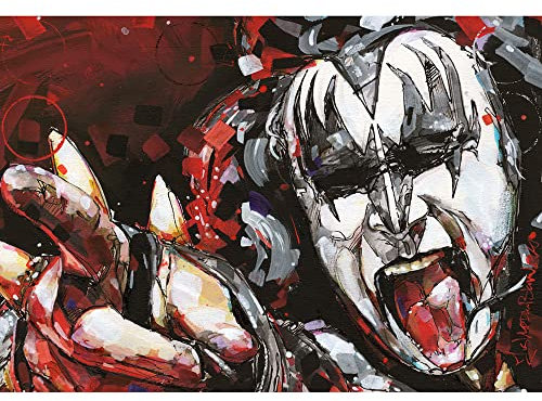 JosHoppenbrouwers Kunstdruck auf Leinwand, Motiv: Kiss Gene Simmons, 40 x 60 cm