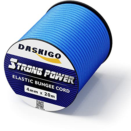 Bungee Cord Elastic Shock Cord, Light Blue 4mm x 20M
