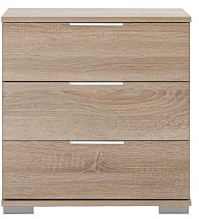 Lomadox Schlafzimmer Nachttisch Nachtschrank in Eiche sägerau Nb., B/H/T ca. 52/58/38 cm