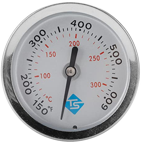 Oniissy 46 mm großes Zifferblatt 300 °C BBQ Grill Thermometer Holz Smoker Temp Gauge Edelstahl Kochthermometer für Grillen Fleisch Kochen