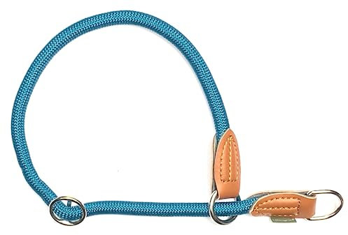Leisegrün Hundehalsband Paracord verstellbar | Halsband für Hunde aus Nylon | Modell Devon | Petrol | Größe: XL
