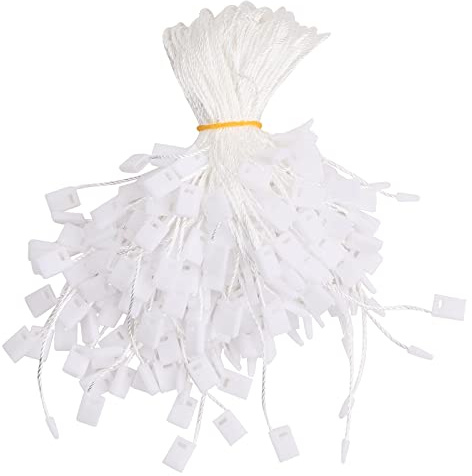 heavenlife Hängeetiketten Schnur, 1000 Stücke Saite für Hang Tags, Kleidung Tag Seil, String Snap Lock Pin mit Schnappverschluss für Schmuck Gepäck Zubehör Basteln Markenschild Preis (Weiß)