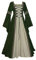 YUDATPG Women Medieval Dress Court Renaissance Dress Victoria Ball Gown Gothic Trumpet Long Sleeve Dress for Halloween Costume Irish Cosplay (as8, Alpha, m, Regular, Regular, Dark Green)