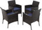 MFSTUDIO Garden Chairs Set of 4, Outdoor Wicker Rattan Chairs with Cushions, Conversation Set for Patio, Backyard, Garden and Poolside