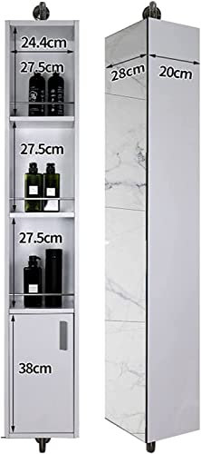 Medizinschrank, Badezimmerspiegelschrank, Wandmontage, drehbarer Spiegelschrank aus Edelstahl, Eckschrank, Ganzkörperspiegel, drehbar, mit Schließfach (Farbe: Grau, Größe: 160 x 28 cm)