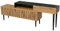 HAINEW Moderner TV Schrank TV Lowboard mit Marmor- und Holzmaserungsdesign, TV-Ständer mit PVC-Kante und Eisenbeinen, platzsparend Fernsehtisch