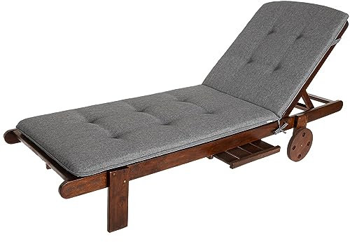 PillowPrim Sitzkissen für Sonnenliege - Stuhlkissen - Für Garten, Terrassen und Balkonliebhaber - Komfort im Freien - Anthrazit, 185 x 60 x 6 cm