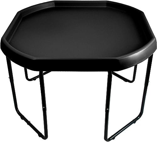 Catermax Junior Plastic Tuff Tray Spot Sand Pit Toys Large 100cm Mixing Play Tray - BLACK with 3 Tier Height Adjustable Stand