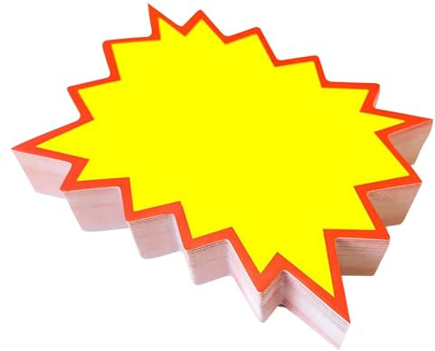 Sale Preisschilder Leer Sternform Verkaufsschilder Verkauf Flohmarkt Preisschilder Explosionsform Preisetiketten Preisanzeigeschild für Supermärkten 16 * 12cm 60 Stück
