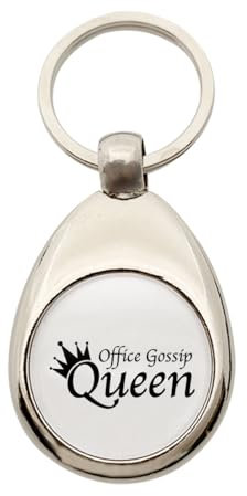 Huuraa porte-clés Office Gossip Queen Krone Porte-clés pendentif en métal pour chariot de courses Office Gossip Queen Krone Présent