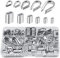 250-Teiliges Drahtseil-Fingerhüte-Set, Aluminium Doppelhülsen, Alu Klemme Stahlseil, Edelstahlkauschen Seilöse, Drahtseil Stahlseil Geländer Kit für Drahtseil Kabel Stahlseil Thimble Rigging