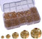 Gocelyn 470+ Stk. Natürliche Edelstein Glatt Runde Kristallglas Perlen zur Schmuckherstellung (Champagner Gold), Glas Spacer Lose Perlen für Bastelarbeiten Armbänder Halsketten Anhänger 4/6/8/10/12mm