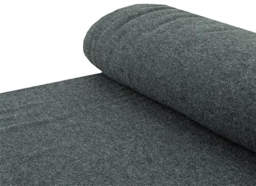 Walkstoff Walkloden 100% Schurwolle Mantelstoff dunkelgrau meliert - Meterware ab 25 cm x 140 cm - Stoff zum Nähen