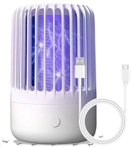 SPINNE Lucas Lampe Anti Moustique Interieur Exterieur, Mosquito Zapper, Mosquito Killer avec Chargement USB, Bug Zapper avec UV Lampe, Non Toxique et Inodore, Sûr et Efficace