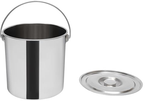 20L Edelstahleimer- Einfacher Griff Wassereimer, Eimer mit Deckel, Lebensmitteleimer, Kücheneimer mit Griff, Edelstahl Wassereimer, Rostfrei Industrieeimer