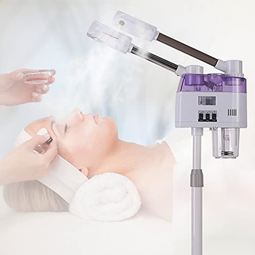 2 in1 Bedampfer Dampfgerät Gesicht Gerät, Kosmetikstudio Gesichtssauna Verdampfe Ozon Facial Steamer Unabhängiger Schalter für Kalt und Heiß für Skin Management