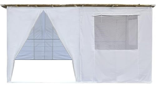 Habitat et Jardin Sukkah in Kit Nina Regolabile - 4 x 3-4 Rotoli di bambù e 4 doghe di Legno