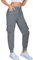 Damen Cargo Jogginghose Multifunktions Outdoor Wanderhose Lang Leichte High Waist Stretch Sport Trekkinghose Multi Taschen (B Grau, L)