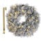 MeisterHome ® Künstlicher Weihnachtskranz Adventskranz für Tür Ø 50 cm - Weihnachtlicher Türkranz für Innen und Außen mit 35 LEDs, Timer und Schnee-Dekoration + Goldfarbener Aufhänger