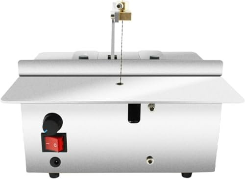 XINRISHENG Desktop Small Curve Saw,180W 110V-240V Cutter Speed & Angle Adjustable Metal Electric Chainsaw for Cutting Jade, Porcelain, Wood