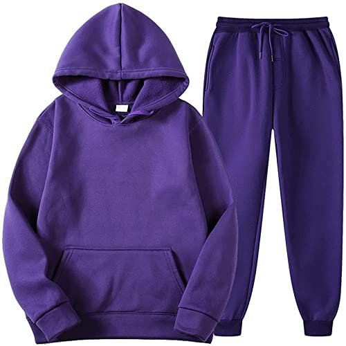 EZJOBLA Lounge Set Damen Damen Anzug Elegant 2 Teilig Anzug Damen Weihnachts Jogginganzug Trainingsanzug für Damen Freizeitanzug Damen Modern Clothes Loungewear Damen Homewear Damen Lila S