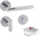 Beschläge Hamburg | Türgriff Türbeschlag MUNICH-X 07 MPC WC | WC/Bad Türklinke mit Gitternetzstruktur für Toiletten Innentüren | Karomuster Drückergarnitur | ø51x10mm | Türdrücker in Chrom poliert