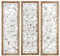 WREVERW Décoration Murale Rustique Lot de 3, Panneaux Mandala Sculptés Blancs avec Cadre en Bois, Finition Vieillie à la Main, Style Vintage Bohème pour Salon ou Chambre, 60x20cm Chacun