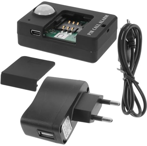 Gadpiparty GSM Infrarot Bewegungsmelder Alarm mit LED Anzeige Automatischer Anruf bei Erkennung Sensorwinkel Höhe für Lager Werkstatt Geschäft Schwarze Ausführung Eu Stecker