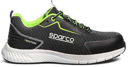 Sparco Traction Yuki Sicherheitsschuhe für Herren S1PS ESD SR FO HRO niedrig metallfrei. Ultraleichte, atmungsaktive Sommerschuhe mit Zehenkappe aus Glasfaser. EU 46